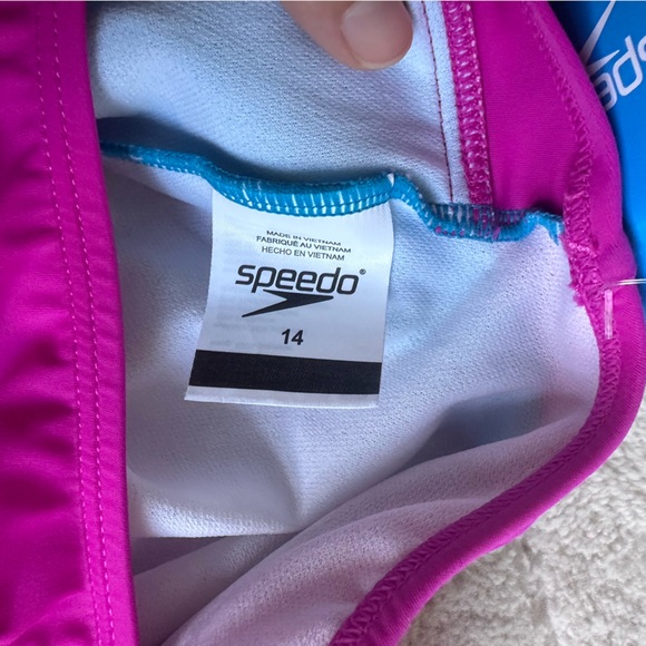 Speedo | "Heather Gray" Mesh Splice Thick Strap 1 Piece Swimsuit | Size 14 Girls - Picture 8 of 10